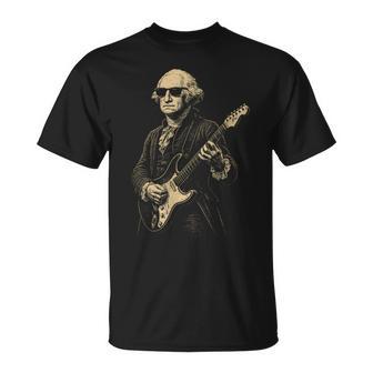George Washington Playing Guitar 4Th Of July Vintage T-Shirt - Monsterry