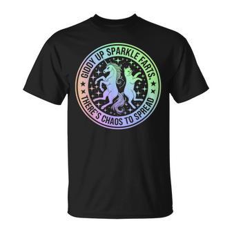 Giddy Up Sparkle Farts Girl There's Chaos To Spread T-Shirt - Thegiftio