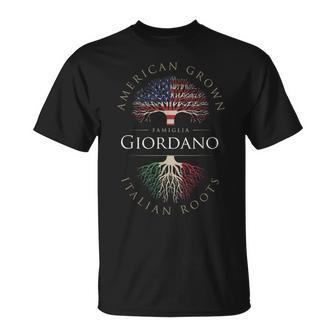 Giordano ファミリーネーム アメリカ栽培 イタリア ルーツ イタリア 国旗 Tシャツ - Kawaiitshirt