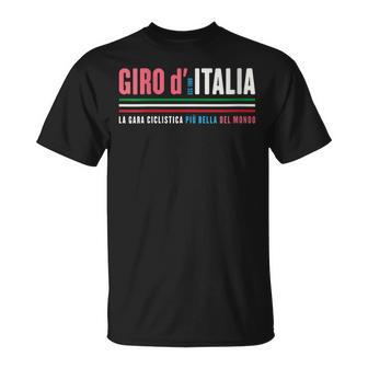 Giro D Italia La Carrera Ciclista Más Bella Del Mundo Italiano Cuello Camiseta unisex - Regaloses