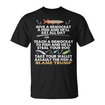 Give A Democrat A Fish And He'll Eat All Day Political T-Shirt - Thegiftio UK