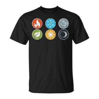 Gloomhaven Elements シンボル 火 氷 空 地球 ライトダーク Tシャツ - Kawaiitshirt