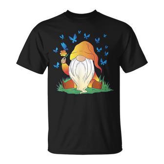 Gnome Nain Papillon Fleur Printemps Été Gnome T-Shirt - Cadeauxyz