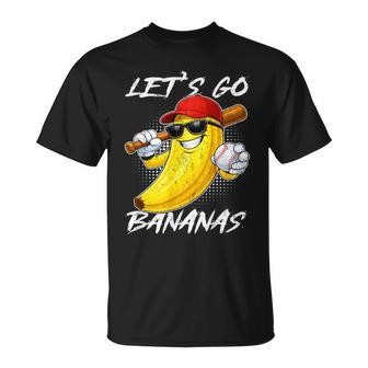 Lets Go Bananas Cute Banana Baseball Sports Boys Kids T-Shirt - Thegiftio UK