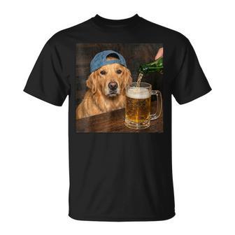 Golden Retriever Drinking Beer Dog Meme T-Shirt - Seseable