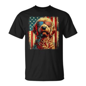 Goldendoodle 4Th Of July Usa Patriotic Dog Golden Doodle T-Shirt - Thegiftio UK