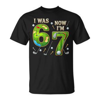 Golf 7Th Birthday Boy I Was 6 Now I'm 7 Six Seven 67 Kids T-Shirt - Thegiftio