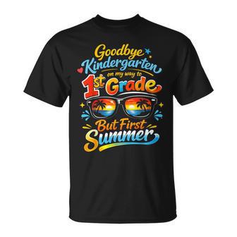 Goodbye Kindergarten Hello 1St Grade First Summer Graduation T-Shirt | Mazezy
