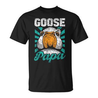 Goose Papa Geese Cute Animal Lover Goose Dad Father Daddy T-Shirt - Monsterry
