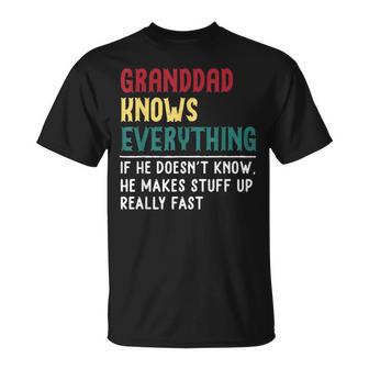 Granddad Know Everything Fathers Day For Granddad T-Shirt - Thegiftio UK
