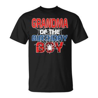 Grandma Of Birthday Boy Spider Bday Party Family Matching T-Shirt - Monsterry UK