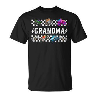 Grandma Retro Monster Truck Family Crew Birthday Matching T-Shirt - Monsterry
