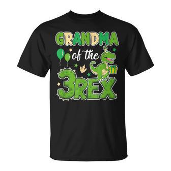 Grandma Of The Three Rex Birthday Dinosaur Family Matching T-Shirt - Monsterry UK