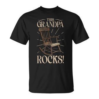 This Grandpa Rocks Humorous Rocking Chair Father's Day T-Shirt - Thegiftio UK