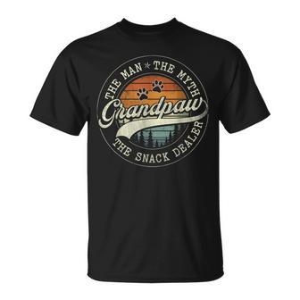 Grandpaw The Myth The Snack Dealer Fathers Day Dog Grandpa T-Shirt - Thegiftio UK