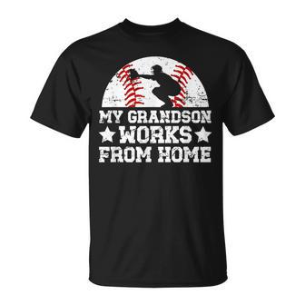 My Grandson Baseball Catcher Grandpa Of A Baseball Catcher T-Shirt - Thegiftio UK
