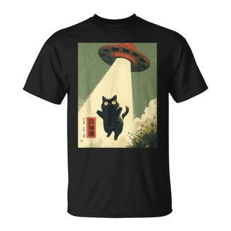 Graphiqueintage Avec Motif Chat Japonais Extraterrestre T-Shirt - Cadeauxyz