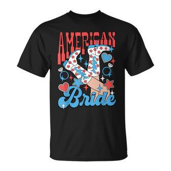 Groovy American Bride 4Th Of July Girls Patriotic Western T-Shirt - Thegiftio UK