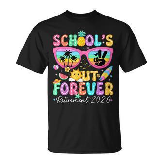 Groovy School's Out Forever Retirement 2026 Retired Teacher T-Shirt - Monsterry