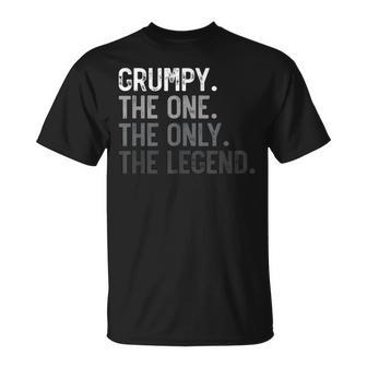 Grumpy One Only Legend Father's Day For Papa Grandpa T-Shirt - Thegiftio UK