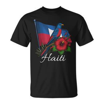 Haiti Flag Day Ayiti Girl Haitian Bird Flower T-Shirt - Monsterry