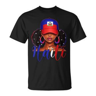Haitian Girl Haiti Flag Proud Haitienne Afro Haiti T-Shirt | Mazezy