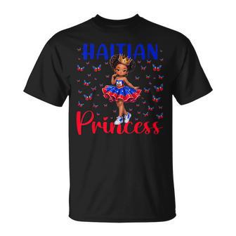 Haitian Princess Dabbing Butterfly Haiti Flag Black Girls T-Shirt | Mazezy