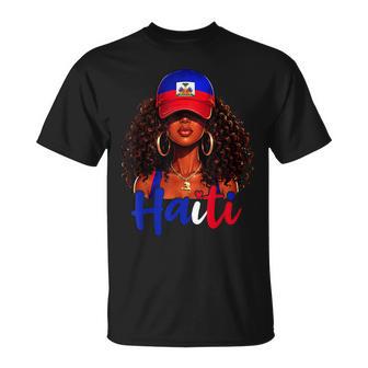 Haitian Princess Haiti Flag Melanin For Black Girls Women T-Shirt | Mazezy