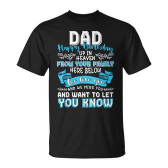 Happy Birthday To My Dad In Heaven Lost Father Memorial T-Shirt - Monsterry UK