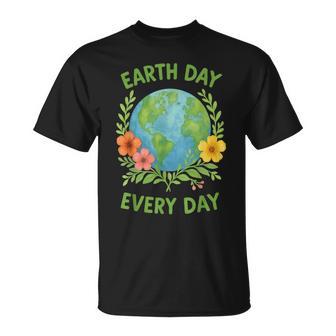 Happy Earth Day Every Day Environment Floral Earth Day 2026 T-Shirt - Monsterry