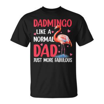 Happy Father's Day Flamingo Dadmingo Like A Normal Dad Men T-Shirt - Monsterry