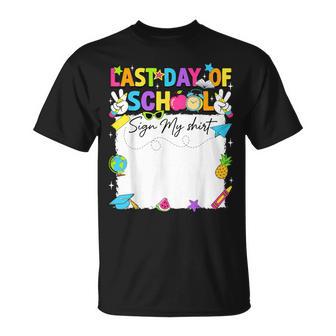 Happy Last Day Of School Sign My Autograph Graduation T-Shirt - Monsterry