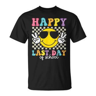 Happy Last Day Of School Smile Face Teacher Student Kids T-Shirt - Thegiftio