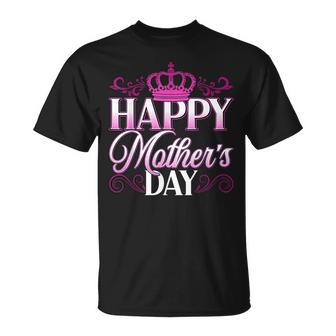 Happy Mother's Day 2026 Crown Pink For Mom & Grandma T-Shirt | Mazezy
