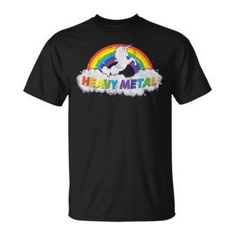 Heavy Metal Licorne Arc-En-Ciel T-Shirt - Cadeauxyz
