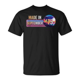 Hecho Eneptiembre De 1975 Impresionante Desde 1975 Cumpleañosintage In Mangas Camiseta unisex - Regaloses