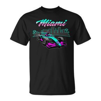High Speed Racing With Fast Car And Miami Vibes T-Shirt - Thegiftio UK