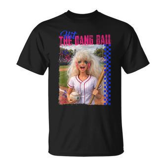 Hit The Dang Ball Baseball Mom Gameday Doll Face Meme T-Shirt - Thegiftio UK