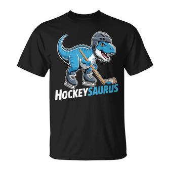Hockeysaurus Ice Hockey Player Dinosaur T-Rex Dino T-Shirt - Thegiftio UK