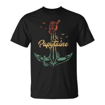 Homme Fete Des Grand Pere Papytaine Bateau Capitaine Papy T-Shirt - Cadeauxyz