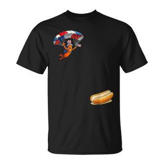 Hotdog Freedom Dive Hot Dog Jumping Into Bun Sausage Bbq T-Shirt - Thegiftio UK
