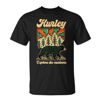 Hurley Virginia Outdoors Black Bear In The Mountains Retro T-Shirt - Thegiftio UK