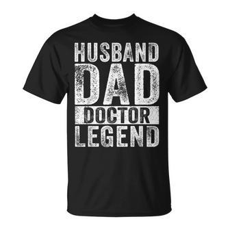 Husband Dad Doctor Legend Father's Day Distressed T-Shirt - Monsterry UK
