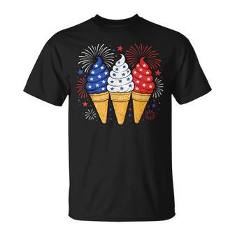 Ice Cream Patriotic American Usa Flag Fourth Of July Kids T-Shirt | Seseable UK