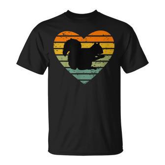 Ich Liebe Eichhörnchen Retro Herz Nagetier Eichhörnchenfan T-Shirt - Seseable