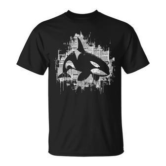 Ilustración De Periódico De Ballena Orca Amante De La Orcaintage Camiseta unisex - Regaloses