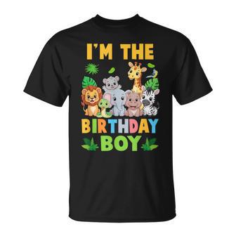 I'm The Birthday Boy Kids Safari Jungle Animal T-Shirt - Thegiftio