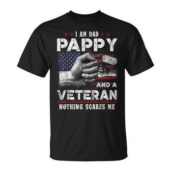 I'm A Dad Pappy Veteran Nothing Scares Me Fathers Day T-Shirt - Thegiftio UK