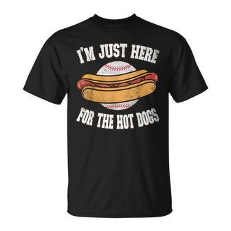 I'm Just Here For The Hot Dogs Ballpark Playing Baseball T-Shirt - Monsterry