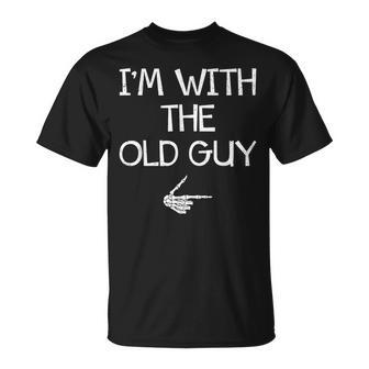 I'm With The Old Guy Easy Halloween Costume Couples Matching T-Shirt - Monsterry